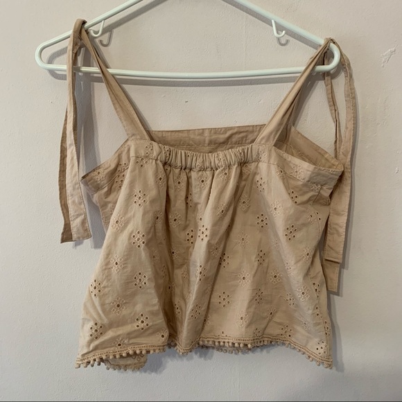 🧡3/$30 Aerie Light Pink Crop Eyelet Tank in Small - Picture 3 of 9